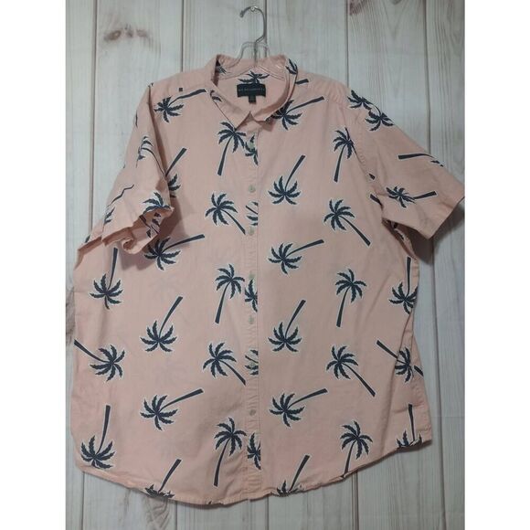 No Boundaries Shirt Men's 3xl Short Sleeve Peach Palm Tree Tourist Vacation - Picture 1 of 7